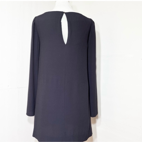 Free People Navy Blue Draped Kimono Split Short Sleeve Shift Mini Dress XS - Picture 4 of 11